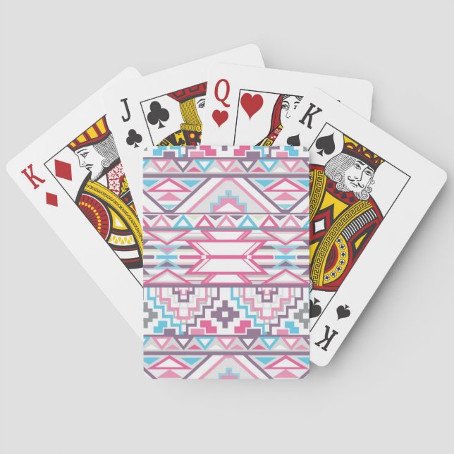 Abstract Geometric Aztec Pattern 3 Playing Cards (Back)