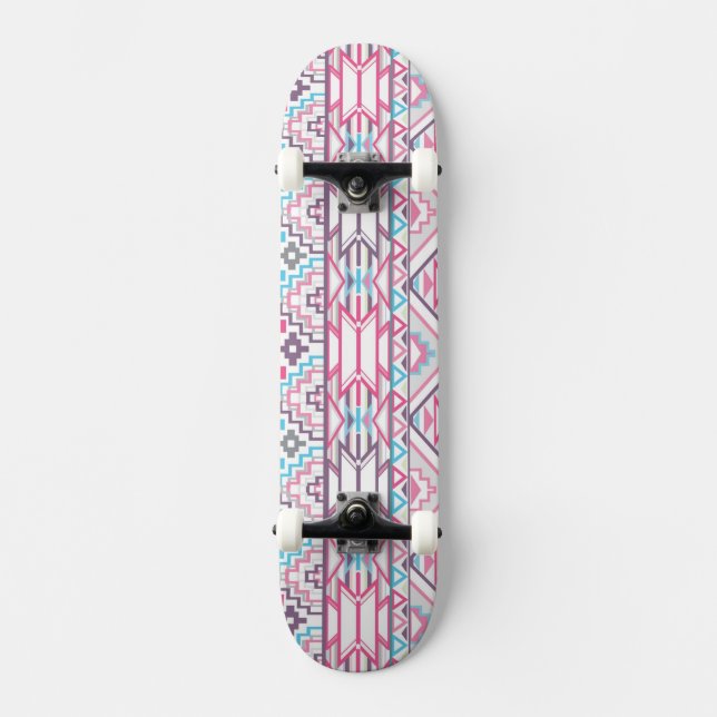 Abstract Geometric Aztec Pattern 3 Skateboard (Front)