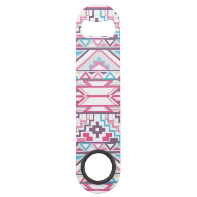 Abstract Geometric Aztec Pattern 3 Speed Bottle Opener (Front)
