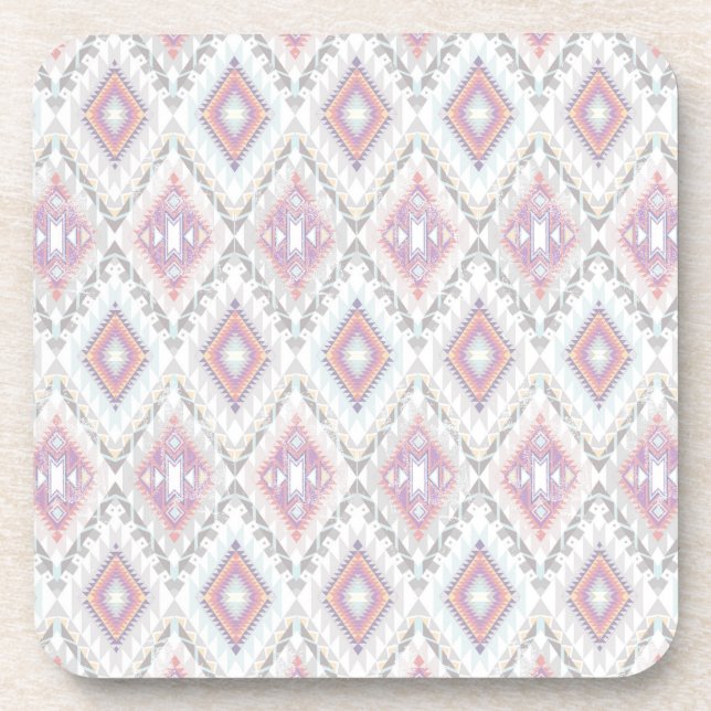 Abstract Geometric Aztec Pattern Coaster (Front)