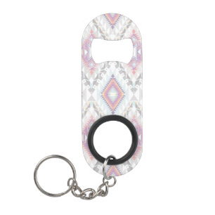 Abstract Geometric Aztec Pattern Keychain Bottle Opener