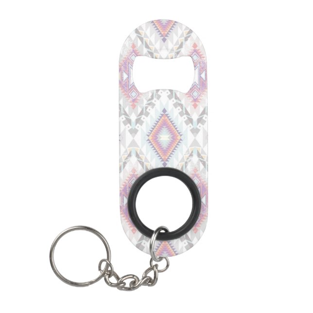 Abstract Geometric Aztec Pattern Keychain Bottle Opener (Front)