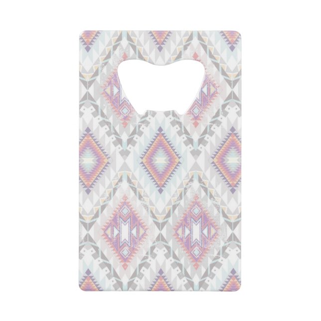 Abstract Geometric Aztec Pattern Wallet Bottle Opener (Front)