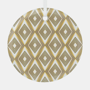 Abstract Geometric Background Art Deco Glass Ornament