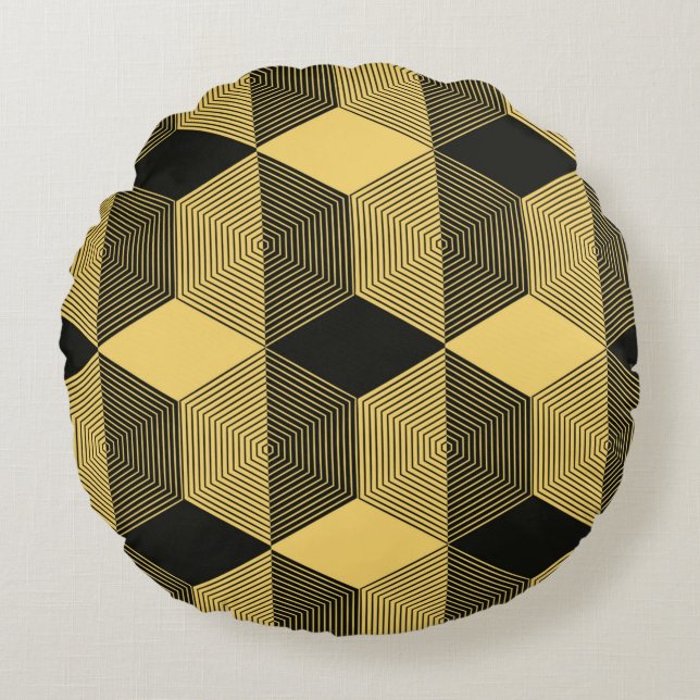 Abstract geometric background. Hexagonal mesh with Round Pillow (Front)