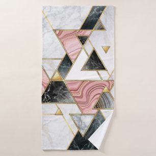 Abstract geometric background. Modern marble mosai Bath Towel