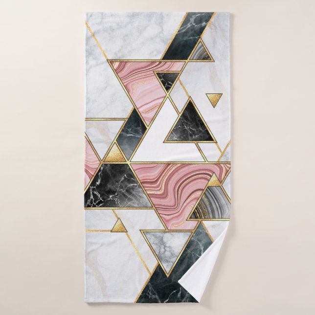 Abstract geometric background. Modern marble mosai Bath Towel (Bath Towel)