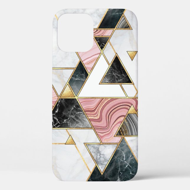 Abstract geometric background. Modern marble mosai Case-Mate iPhone Case (Back)