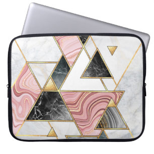 Abstract geometric background. Modern marble mosai Laptop Sleeve