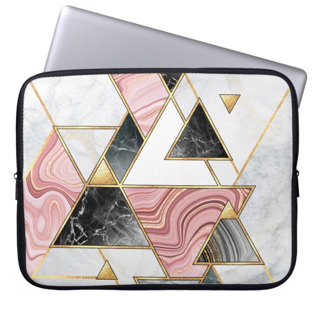 Abstract geometric background. Modern marble mosai Laptop Sleeve (Front)