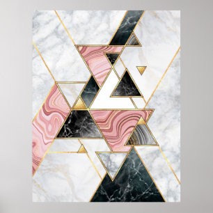 Abstract geometric background. Modern marble mosai Poster