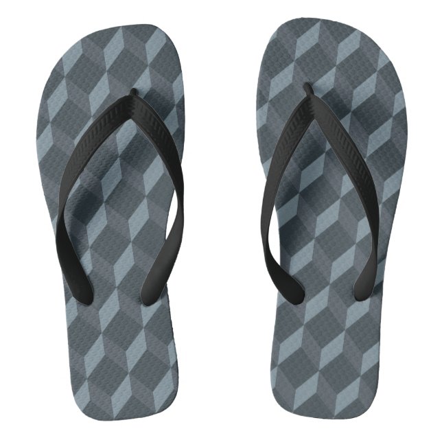 Abstract Geometric Background Pattern Flip Flops (Footbed)
