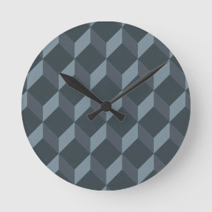 Abstract Geometric Background Pattern Round Clock