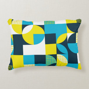 Abstract geometric background with squares, trian accent pillow