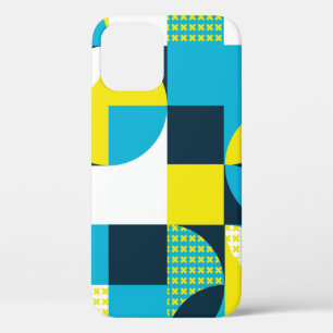 Abstract geometric background with squares,triangl iPhone 12 case