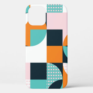 Abstract geometric background with squares,triangl iPhone 12 case