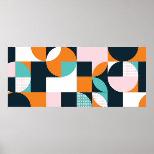 Abstract geometric background with squares,triangl poster