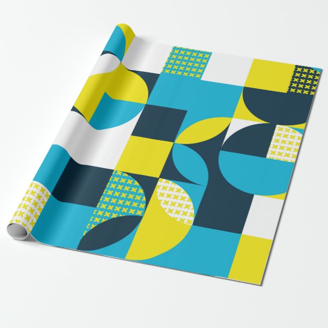 Abstract geometric background with squares,triangl wrapping paper (Unrolled)
