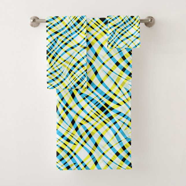 Abstract, geometric bath towel set (Insitu)