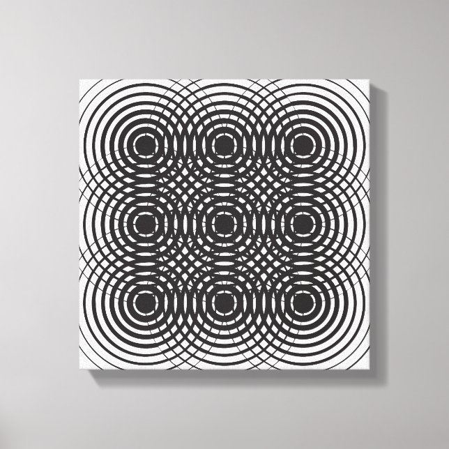 abstract geometric black and white design canvas print (Front)