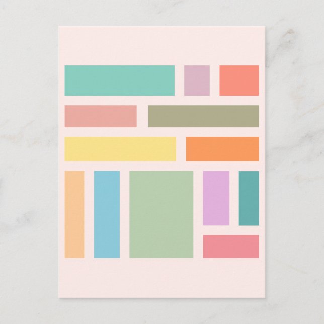 Abstract Geometric Blocks Postcard (Front)