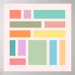 Abstract Geometric Blocks Poster