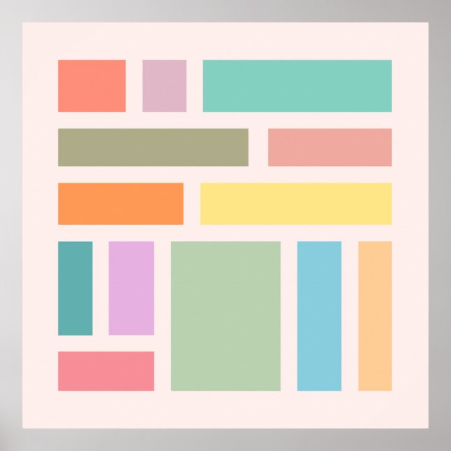 Abstract Geometric Blocks Poster (Front)