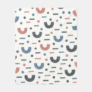 Abstract Geometric Boho Pattern Fleece Blanket