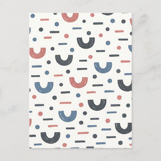Abstract Geometric Boho Pattern Postcard (Front)