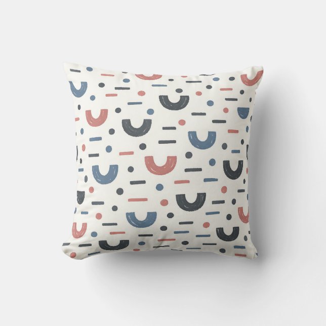 Abstract Geometric Boho Pattern Throw Pillow (Front)