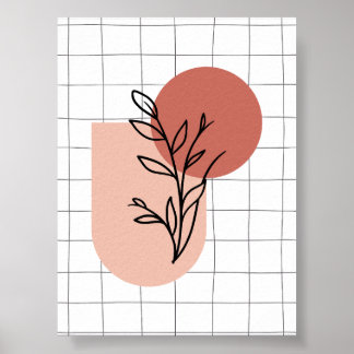 Abstract Geometric Botanical Poster – Minimalist
