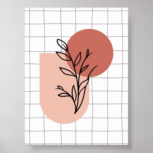 Abstract Geometric Botanical Poster – Minimalist  (Front)