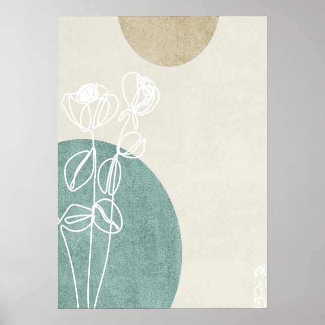 Abstract Geometric Botanical Wall Art Poster (Front)