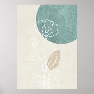 Abstract Geometric Botanical Wall Art Poster