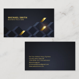 Abstract Geometric Boxes   Gold Decoration Business Card