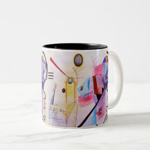 Abstract Geometric Bright Blue Pink Two-Tone Coffee Mug