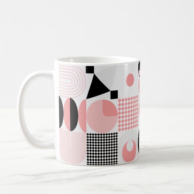 Abstract Geometric: Bright Vintage Shapes Coffee Mug (Left)