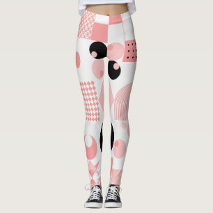 Abstract Geometric: Bright Vintage Shapes Leggings