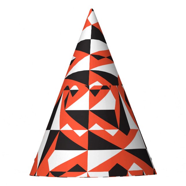 Abstract Geometric Brush: Vintage Pattern Party Hat (Front)