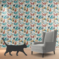 Abstract Geometric Cat Pattern