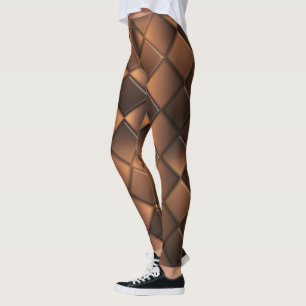 Abstract geometric chocolate texture. leggings