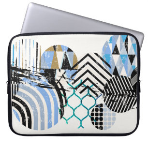 abstract geometric circle background, with grunge  laptop sleeve