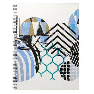 abstract geometric circle background, with grunge notebook