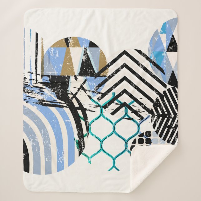 abstract geometric circle background, with grunge  sherpa blanket (Front)