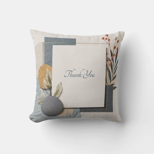 Abstract Geometric Circle Botanical Terracotta Throw Pillow (Front)