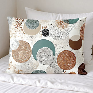 Abstract Geometric Circle Pattern Neutral Boho 384 Pillowcase