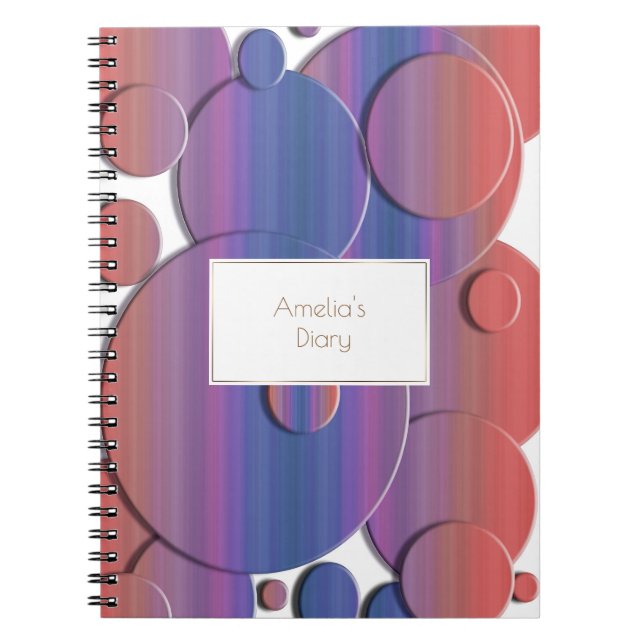 Abstract geometric circles 3d texture. Name. Notebook (Front)