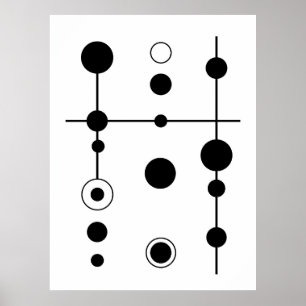 Abstract Geometric Circles and Lines Art   Minimal Poster
