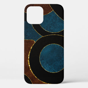 Abstract Geometric Circles Gold  Glitter Foil   iPhone 12 Pro Case