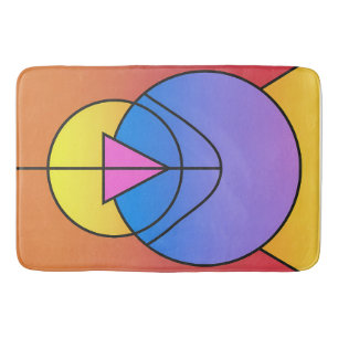 Abstract Geometric Circles Line Colorful Bath Mat